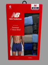 New Balance Performance Premium Boxer Brief Men Medium 5" Blue Gray Blac... - $32.64