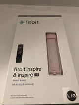 New Fitbit Inspire Print Accessory Band, Deco, Large Pink & White New SHIPN24HRS - $48.39