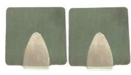 2 Stainless Steel Square HANGER HOOKS Self Adhesive 3/4&quot; Metal Hook WALL... - €13,13 EUR