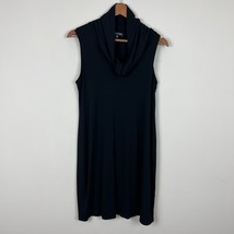 Eileen Fisher Dress Womens Medium Black Solid Cowl Neck Sleeveless Above... - £39.95 GBP
