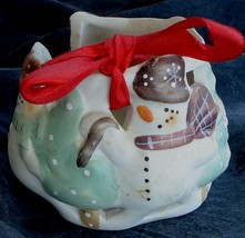 Nice Vintage Ceramic Christmas Votive Candle Holder, Very Good Condition - £6.96 GBP