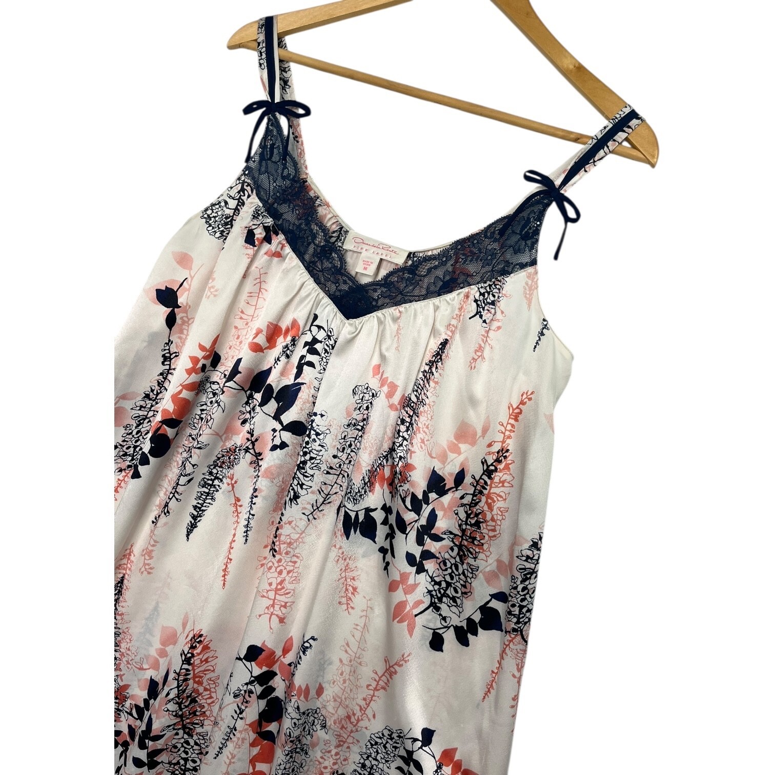 Oscar de la Renta Nightgown Womens Medium White Floral Lace Sleepwear Pajama Item image 6