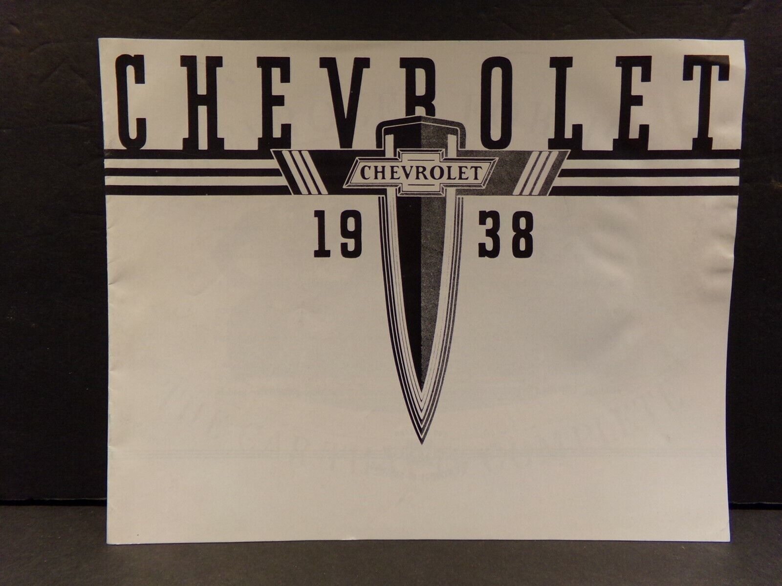 1938 Chevrolet Sales Brochure The Car That is Complete B & W - £49.76 GBP