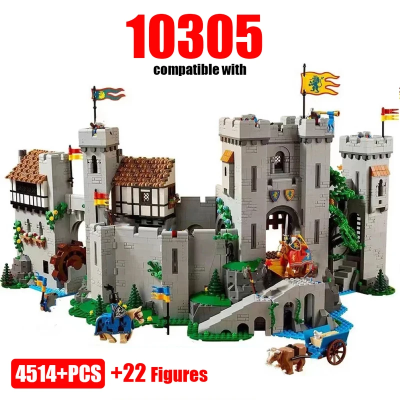 2022 Lion King Castle10305 Building Blocks Knights Medieval Castle Bricks Set - £226.40 GBP