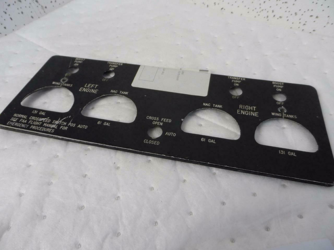 Aircraft Panel Fuel Indicator Panel P/N 50-369071-3 Beech Baron? - $31.02