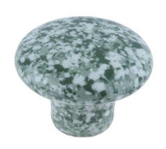 10 Ceramic Graniteware Cabinet Knobs Enamelware Drawer Pulls Green & White - $31.45