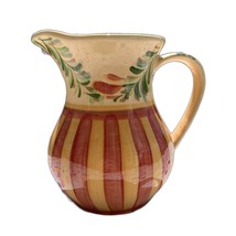 Southern Living At Home Water Pitcher 7.5&quot; Gail Pittman Siena Yellow Red Gold - £37.38 GBP