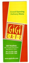 GiGi Cafe Menu 2067 Broadway Between 71st &amp; 72nd Streets New York 1990&#39;s - £13.94 GBP