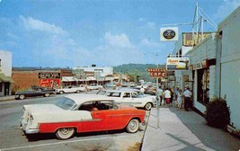 Street Scene Cars Branson Missouri 1950s postcard - $7.43