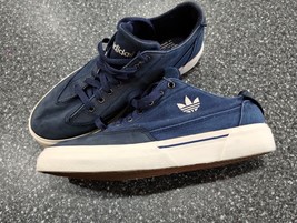 Vintage Adidas Shoes Men 9 Blue Trefoil Flats Skater Low Shaft 90s - £29.60 GBP