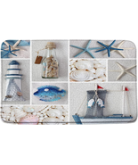 Nautical Bathroom Rug Beach Ocean Bath Mat Starfish Sailboat Vintage Lig... - $511.36 MXN