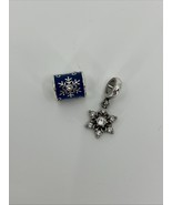 2 Brighton Charms-Arctica Snowflake Silver Dangle-Blue Enamel Snowflake ... - $404.25 MXN