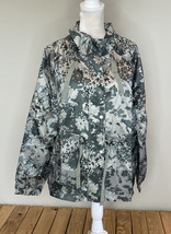 Maurice’s NWT $39.90 women’s Floral Camo Pattern full zip jacket size L grey N5 - £14.07 GBP