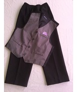 Fathers Day Size 6 George vest suit pants outfit 2 piece set dark gray boys - $14.59