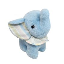 8&quot; VINTAGE BANTAM BABY BLUE ELEPHANT WIND UP MUSICAL STUFFED ANIMAL PLUS... - $75.05