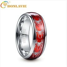 Trendy, Marvels Spider-Man Logo Theme Tungsten Carbide with Inlay Ring - Unisex - £27.96 GBP