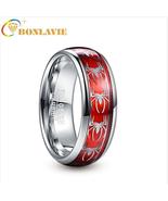 Trendy, Marvels Spider-Man Logo Theme Tungsten Carbide with Inlay Ring -... - £27.96 GBP