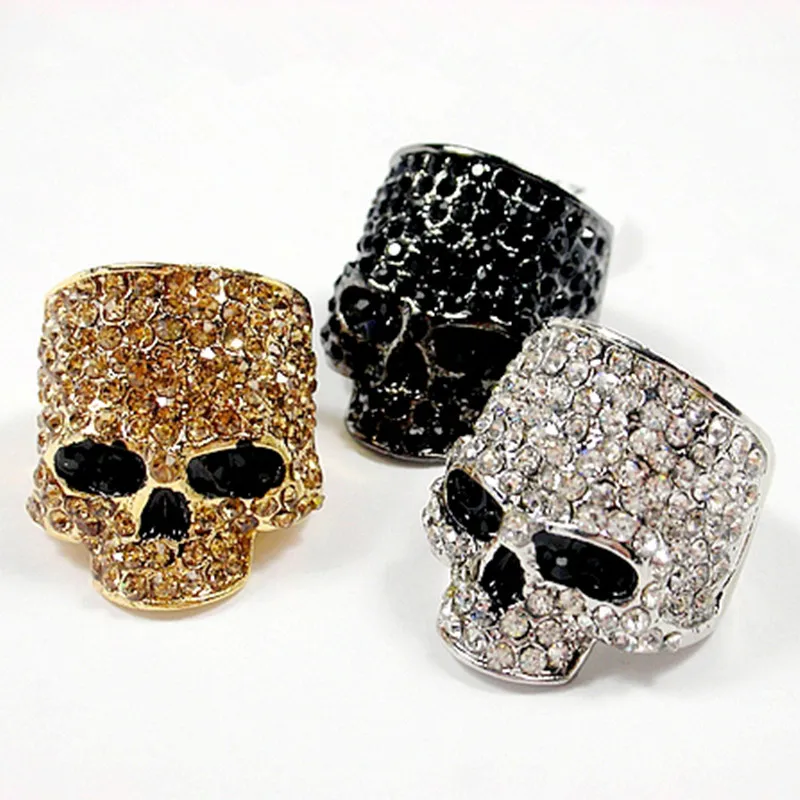    For Men   Unisex Crystal Black/ Color Biker Ring Male Fashion  Jewelry Wholes - $31.76