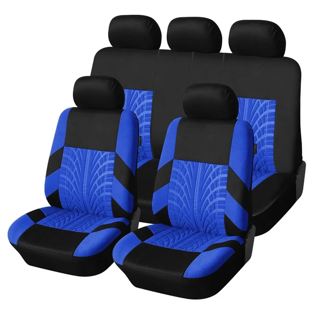 Universal Brand Embroidery Car Seat Covers Set - Full Set (Blue) - £38.92 GBP