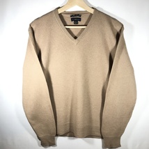 Club Room Sweater Men’s Med Beige 2-Ply 100% Estate Cashmere V Neck Long Sleeve - £19.77 GBP