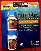 Kirkland Signature Sleep Aid Doxylamine Succinate 25 Mg 192 Tablets EXP ... - $13.67