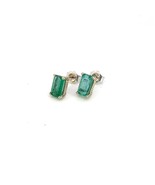Natural Emerald Stud Earrings 14k White Gold 1.25 Cts Certified $3,490 2... - $980.10