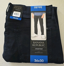 Banana Republic Men&#39;s Stretch Slim Fit 5 Pocket Pants Black Size 36x30 - £15.63 GBP