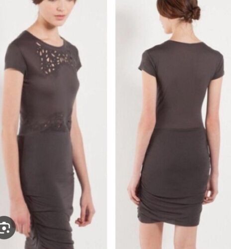 Maje Elane Jersey Mini Dress Charcoal Grey, Sz 1, S - $29.69