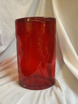 Vintage Handblown Red Vase 11.5”x6.5” - £16.78 GBP