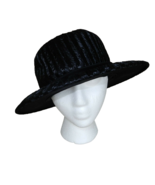 Vintage Exclusives by Renee black cellophane straw wide brimmed hat Sund... - £31.38 GBP
