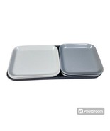 IKEA 3 pc  Serving Platters Plates Gray White Black Porcelain Stacking A... - £27.08 GBP
