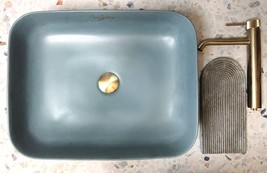 V_25 Pastel Blue Bathroom Sink | Concrete Sink | Round Sink | Bathroom V... - £424.51 GBP