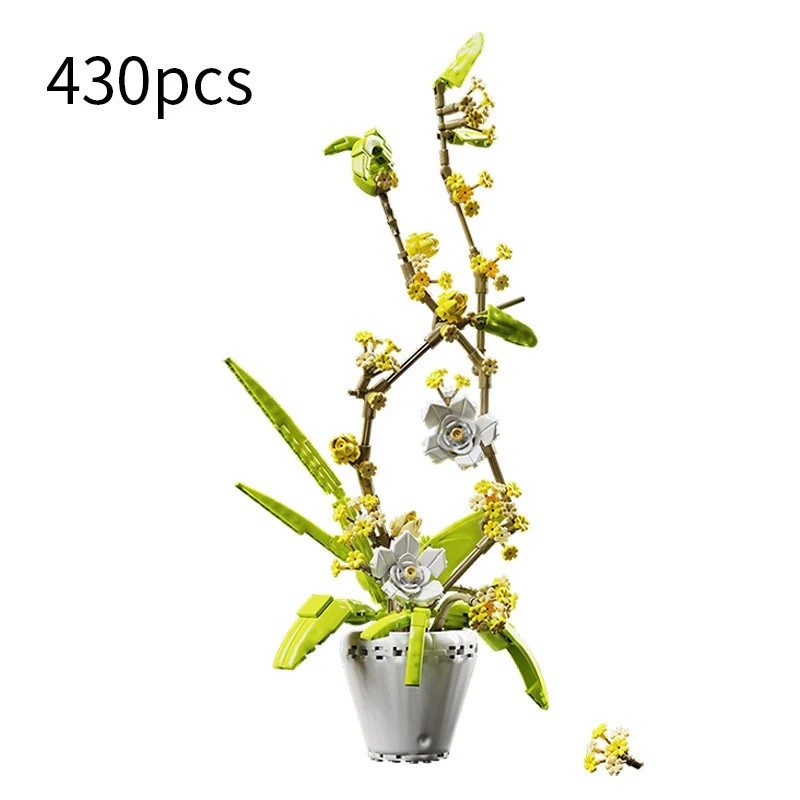 MOC Osmanthus Fragrans Orchid Flowers Building Blocks Flower Bouquet Succulents - £22.09 GBP+