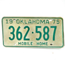 1975 United States Oklahoma Base Mobile Home License Plate 362-587 - £14.74 GBP