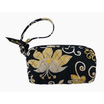 Vera Bradley Coin Purse Wristlet Yellow Bird Pattern Retired Cotton Black Yellow - £9.55 GBP