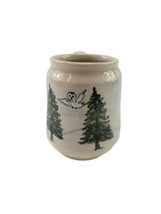 Winter Hand Made Pottery Snow Pine Trees with Owl Bird Coffee Mug  - £15.42 GBP