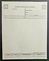 Vintage Illinois Central Gulf Railroad Unused Time Table / Train Order Form 19-2 - £7.82 GBP