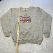Vintage US Air Force Wings Sweatshirt XL Made in USA Gray Long Sleeve Crewneck - £23.73 GBP