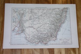 1896 Original Antique Map Of New South Wales Victoria Sydney Melbourne Australia - £17.07 GBP