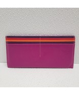 Mywalit Leather Card Sleeve Wallet Purple Orange Red 7.5&quot; x 3.5&quot; - $622.42 MXN