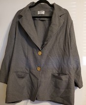 Alfred Dunnar Gingham Houndstooth Blazer Jacket W/ Gold Buttons Sz 20W - $238.64 MXN