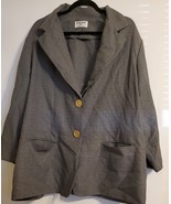 Alfred Dunnar Gingham Houndstooth Blazer Jacket W/ Gold Buttons Sz 20W - $238.64 MXN