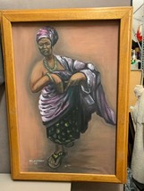 Original 1995 Signed Oil Painting by W.K. Adzraku of Adowa Dancer South African - £239.77 GBP