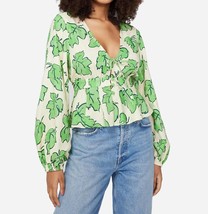 Kitri Irene Top In Green Vine Leaf Print - £93.43 GBP