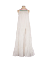 NWT J.Crew Tiered Halter Maxi in White Rainbow Embroidery Cotton Dress S - £48.91 GBP