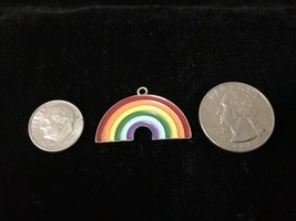 Beautiful Rainbow enamel Pendant Necklace charm - $14.20
