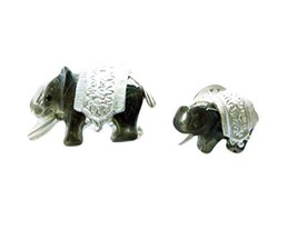 Danecraft Silver - Plated Pair (2) Elephants Pin Brooch - £7.89 GBP