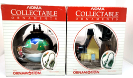 TWO VTG 1989 Noma Collectable Christmas Ornaments ORNAMOTION #2308 &amp; #2309 - £15.93 GBP