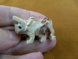 (Y-DIN-TR-24) Triceratops DINOSAUR figurine soapstone stone carving I lo... - $8.59