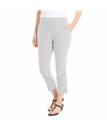 Hilary Radley Women&#39;s Pull-on Capri Stretch Pants  XXL, Off-White &amp; Gray... - $28.99